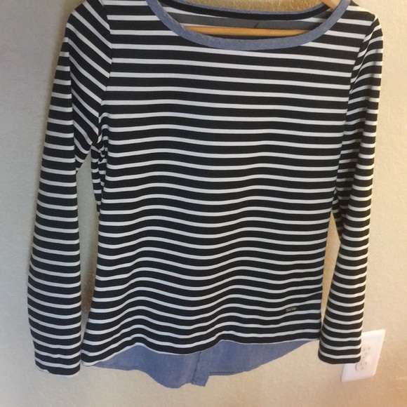 Jean shirt look under nautical top! - Picture 3 of 3